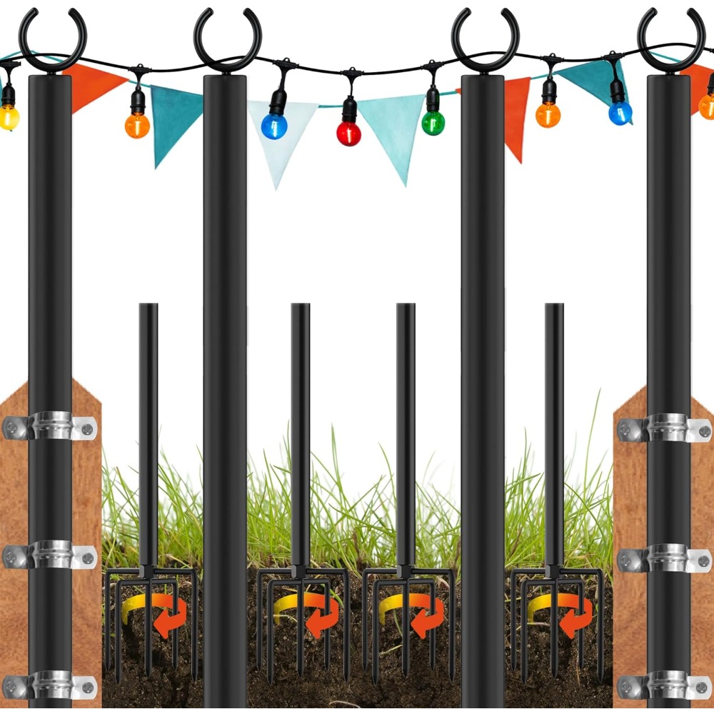 Outdoor Lighting Pole - Land·voi 4-pak гирляндных фонарей, сверхмощные металлические
