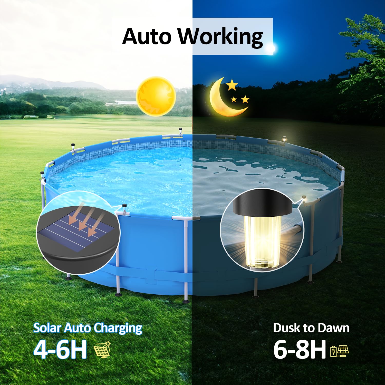 6-паковок солнечного светильни – обзор и цена Pond Light Submersible