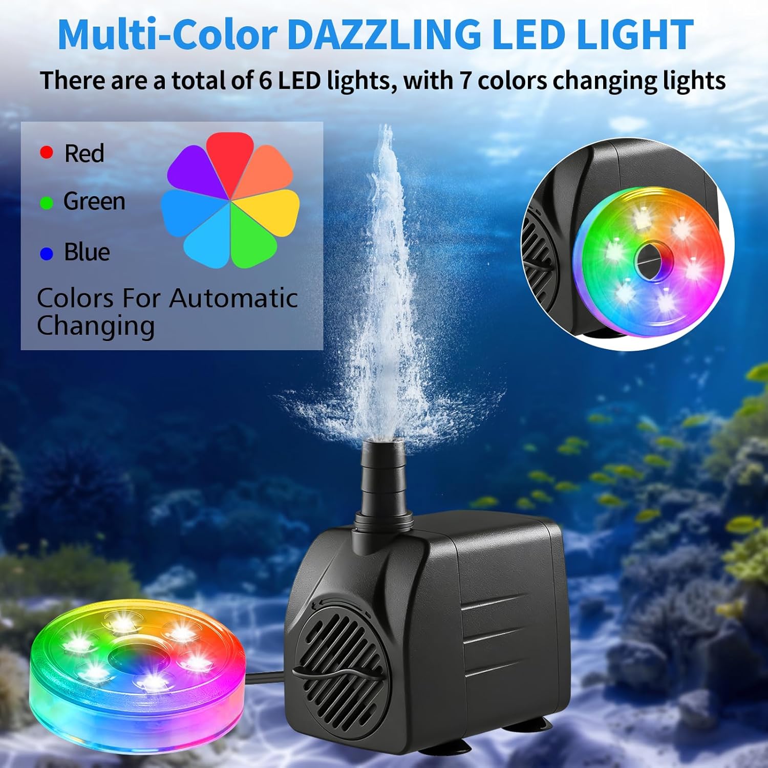 Погружной водяной насос 210GPH – обзор и цена Pond Light Submersible