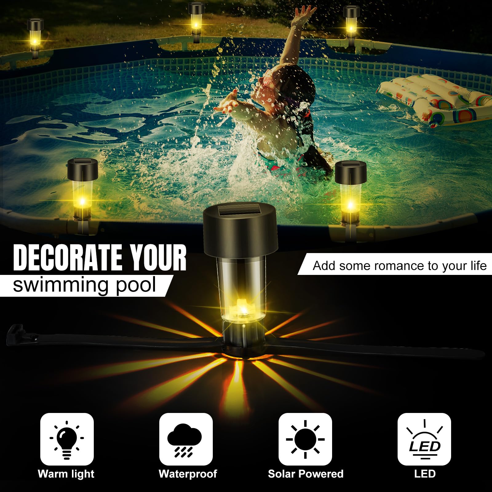 6-паковочная рамка для солнечн – обзор и цена Pond Light Submersible