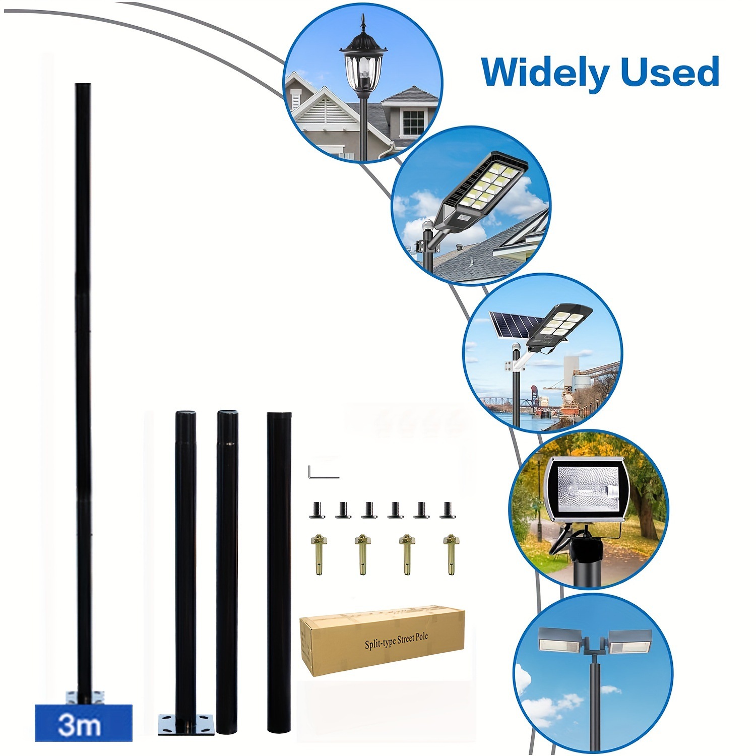 3-метровая оцинкованная стальн – обзор и цена Outdoor Lighting Pole